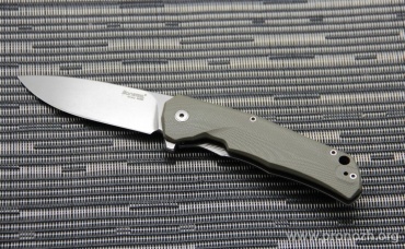 C  Lion Steel T.R.E. (Three Rapid Exchange), Satin Blade, Green G10 / Matte Titanium Handles, Gray Accents