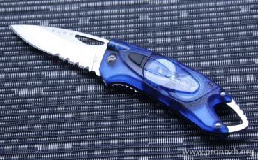 Складной нож Buck Lumina  LED, Satin Finish 420HC Steel, Blue GRN Handle 