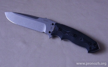   Hogue EX-F01 5" Drop Point, Stone-Tumbled Blade, Gray / Black G-Mascus G10 Handle