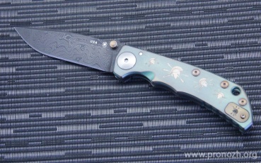   Spartan Blades, Harsey Folder Special  Edition Spartan, Chad Nichols Damascus, Titanium Handles