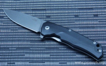 C  Lion Steel T.R.E. (Three Rapid Exchange), Satin Blade, Black G10 / Matte Titanium Handles, Gray Accents