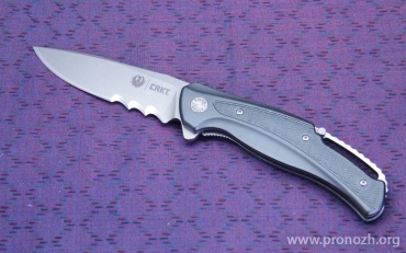   Ruger Knives Windage (IKBS Flipper), Stonewashed Blade, Combo Edge, Gray Aluminum Handle