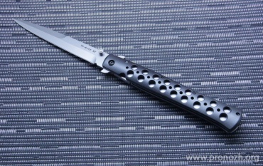   Cold Steel Ti-Lite 6",  Crucible CPM S35VN Steel,  Bead Blasted Blade, Black Aluminum Handle