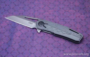   CRKT Raikiri Flipper, Satin Finish Blade, Black Aluminum Handle - Field Strip Technology