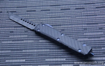      Microtech Ultratech Hellhound Signature Series, Vegas Forge Spirograph Damascus Blade, Carbon Fiber / Aluminium Handle