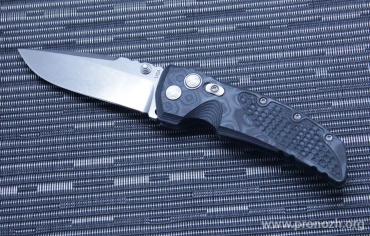   Hogue EX-01 3.5" Drop Point, Stone-Tumbled Blade, Black / Gray G-Mascus  G10 Handle