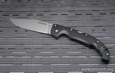   Cold Steel  Voyager Extra Large Clip Point, Stonewashed Blade, Carpenters CTS  BD1 Steel, Black Grivory Handle