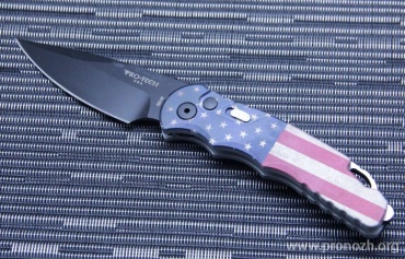    Pro-Tech TR-5 USA Flag Auto, DLC-Coated Blade, Aluminum Handle