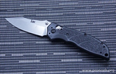 Складной нож Heckler & Koch by Hogue, Exemplar Clip Point, Tumbled Finish Blade, Plain Edge, Black G10 Handle