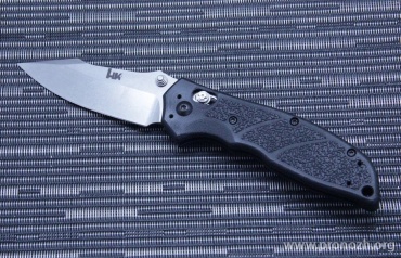   Heckler & Koch by Hogue, Exemplar Clip Point, Tumbled Finish Blade, Plain Edge, Black G10 Handle