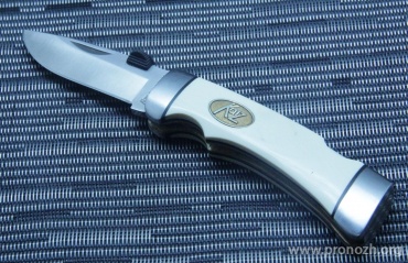 Складной нож  Katz Cheetah Small Drop Point, Ivory Micarta Handle, Leather Sheath