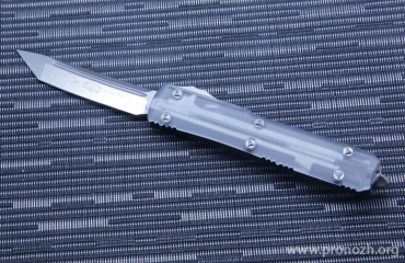 Автоматический складной нож фронтального выброса Microtech Ultratech T/E, Contoured Clear Top, Stonewash Standard