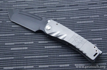   Medford Knife & Tool   Marauder Tanto, PVD-Coated Blade, D2 Tool Steel, Tumbled Titanium Handle