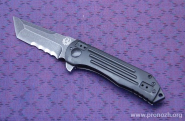 Складной нож Ruger Knives 2-Stage Compact Flipper, Blackwashed Blade, Combo Edge, Aluminum / Stainless Steel Handle
