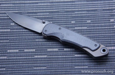   Spartan Blades Akribis Meteorite Grey ZrN-PVD Coating Titanium Handle, Carbon Fiber Scales, PVD Coating Blade