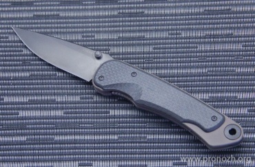   Spartan Blades Akribis Flat Dark Earth ZrN-PVD Coating Titanium Handle, Carbon Fiber Scales, DLC Coating Blade