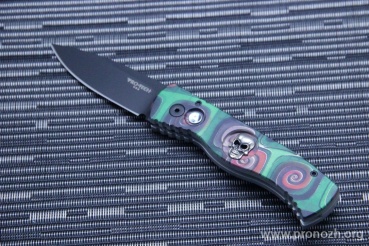    Pro-Tech TR-2 Abstraction, DLC-Coated Blade, Bruce Shaw Skull Inlay