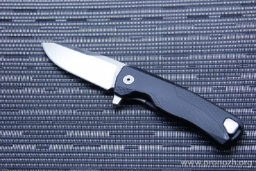 C  Lion Steel ROK, Satin Finish Blade, Black Solid Aluminum Handle