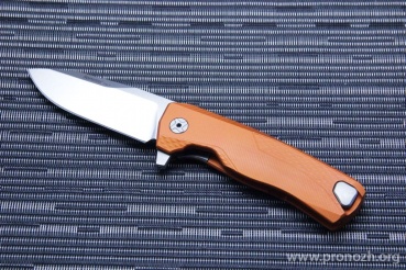 C  Lion Steel ROK, Satin Finish Blade, Orange Solid Aluminum Handle