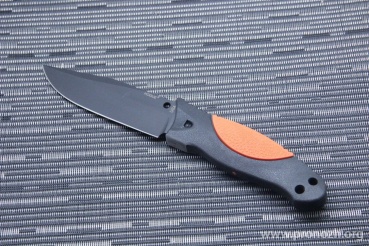   Hogue EX-F02 Clip Point, Black Blade, Orange Handle