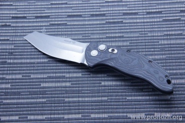 Складной автоматический нож Hogue EX-A04 3.5" Wharncliffe Auto, Stone-Tumbled Blade, Black / Gray / Lava G-Mascus  G10 Handle