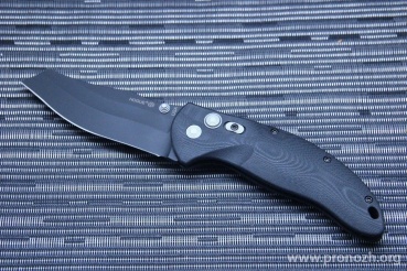   Hogue EX-04 4"  Wharncliffe Manual, Black Blade, Black G-Mascus  G10 Handle