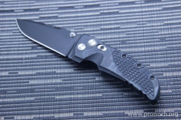   Hogue EX-01 3.5" Drop Point, Black Blade, Black / Gray G-Mascus  G10 Handle