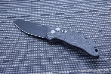    Hogue EX-A04 3.5" Wharncliffe Auto, Black Blade, Black / Gray / Lava G-Mascus  G10 Handle