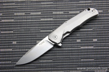 C  Lion Steel T.R.E. (Three Rapid Exchange), Satin Blade, Matte Titanium Handles, Bronze Accents