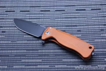 C  Lion Steel SR-22 Mini, Black DLC-Coated  Blade, Orange Anodized Aluminum Handle