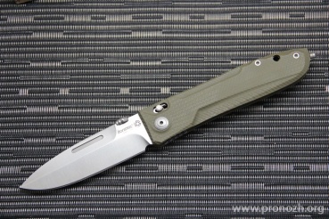 C  Lion Steel Big Daghetta, Satin Finish D2 Blade, Green G10 Handles