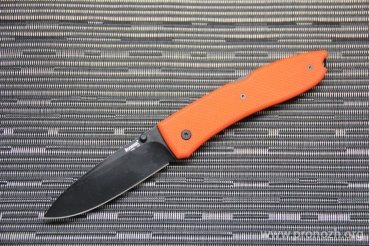 C  Lion Steel Big Opera, Black Blade, Orange G-10 Handle