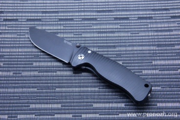 C  Lion Steel SR-2 Mini, Black MilSpec Blade, Black Anodized Aluminum Handle