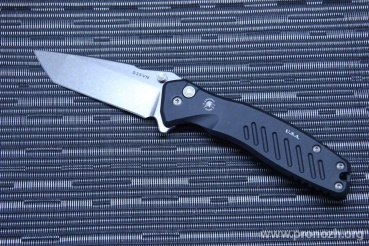   Spartan Blades "Pallas" Tanto Flipper, Black Aluminum Handles, Stonewashed Blade