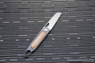   Fox Once Collection Gentleman, Sheepfoot Beadblast Blade, Black Aluminum with Olive Wood Inserts