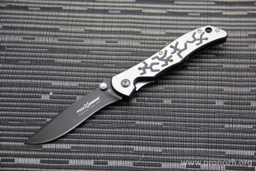   Fox Terzuola, Black Cerakote Blade, 2-tone Finished Aluminum Handle