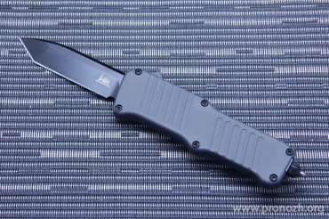       Heckler & Koch by Hogue, Mini Incursion OTF Auto Tanto Black  Blade, Matte Grey Aluminum Handle