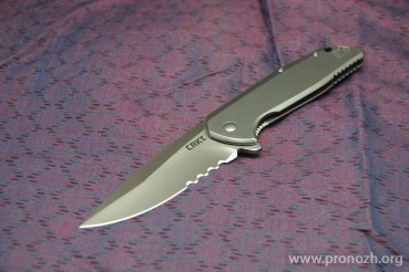   CRKT G.S.D IKBS Flipper, Satin Finish Combo Blade, Stainless Steel Handle