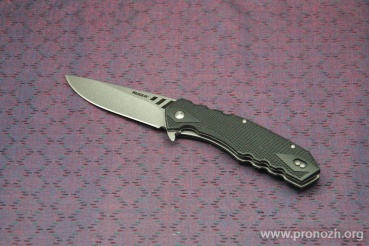   Ruger Knives Follow-Through, Ball-Bearings Flipper, Stonewashed  Blade, Plain Edge