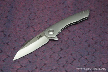   CRKT Jettison Flipper, Satin Finish Blade, Tumbled Finish Stainless Steel Handle