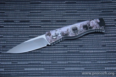    Pro-Tech Tactical Response 2, Bruce Show Skul, Aluminum Handle with Custom P. Kellett Anodizing "Four Horsemen", Satin Finish Blade