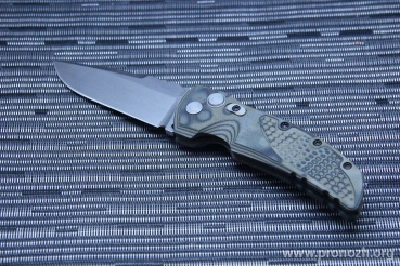    Hogue EX-01 3.5" Drop Point  Auto, Stone-Tumbled Blade, Green / Black G-Mascus G10 Handle