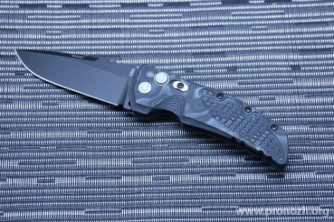    Hogue  EX-01 3.5" Drop Point Auto, Black Blade, Black / Gray G-Mascus G10 Handle