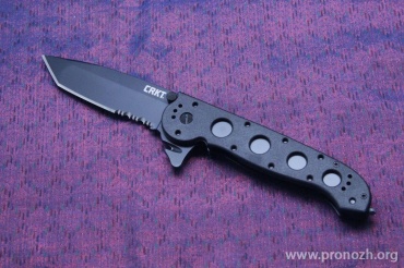   CRKT Kit Carson M16 Emergency, Tanto Blade, Combo Edge, Black GRN Handle