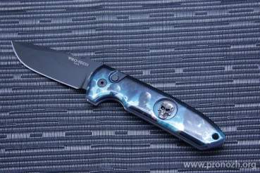    Pro-Tech Rockeye, DLC Coating Blade, Aluminum Handle with P. Kellett's "Anographics "Zombi" Anodized and B. Shaw's Skull