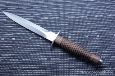 Фиксированный нож Fox Fairbairn Sykes, Satin Blade, Walnut Handle