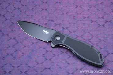   CRKT Prowess (IKBS Flipper), Black EDP Coating Blade, Combo Edge, Black Textured GRN Handles