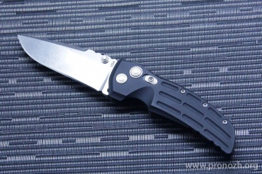   Hogue EX-01 3.5" Drop Point, Stone-Tumbled  Blade, Black Aluminum Handle