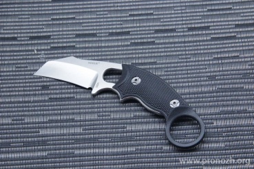 Фиксированный нож Hogue EX-F03 Hawkbill, Stone-Tumbled Blade, Solid Black G10 Handle