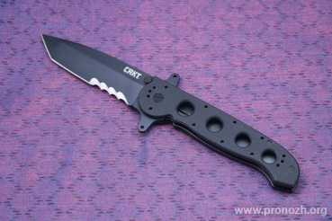   CRKT Kit Carson Big Dog Special Forces, Tanto Blade,  Combo Edge, Black G-10 Handle